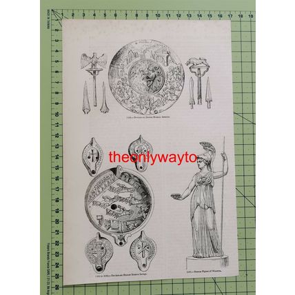 Roman Bronze Items, Book Illustration (Print), 1850
