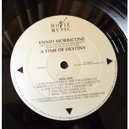 A TIME OF DESTINY original 1988 Ennio Morricone soundtrack record album