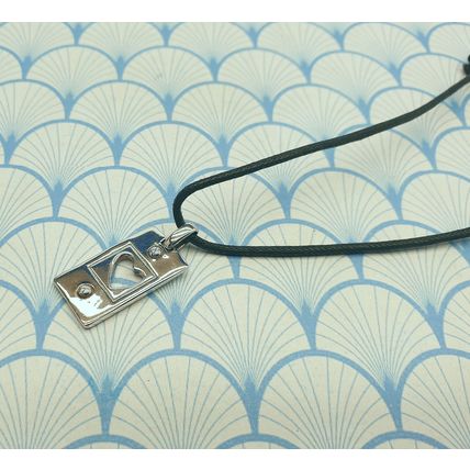 Vintage 925 Sterling Silver French Virenque Modernist Heart Pendant Necklace