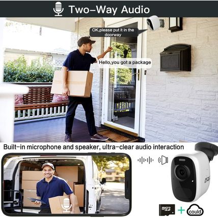 DCT Security Cameras Wireless Outdoor Magnetic: Battery Powered Wifi Camera 2K C