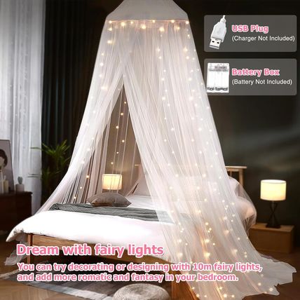 Bed Canopy with Lights, Bed Canopy for Girls Princess with Luminous Stars, Canop