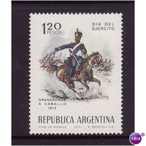 Argentine Rep 1974 Army Day 1p 20 mounted grenadier sg 1450 u/m mint