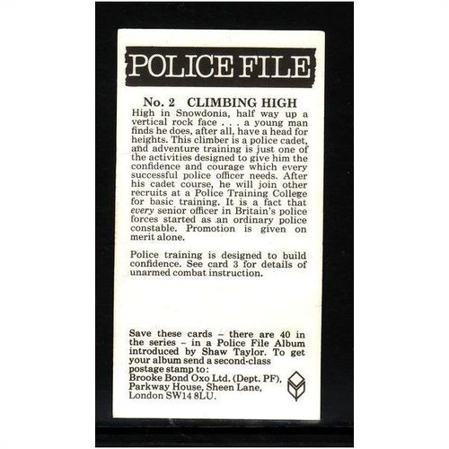 Brook Bond Police File CLIMBING HIGH No 2 Mint