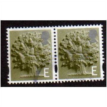 ENGLAND PAIR OF 'E'OAK TREE ' (EN8) FINE USED (EBID1995)