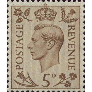 Great Britain KGVI 1938 5d Brown Mounted Mint MM SG 469 Sc 242 stamp postage