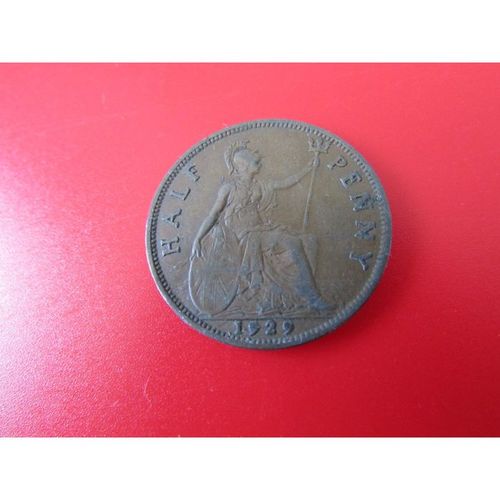 1929 GEORGE V HALFPENNY FREE POST. AH