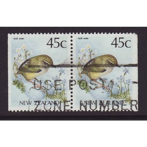 New Zealand 1988 SG 1463b Used - Se-tenant Pair - Birds (D-718)