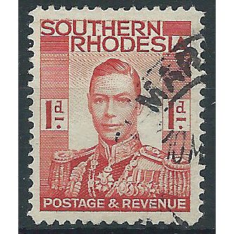 Southern Rhodesia 1937 SG41 1d Scarlet Fine Used....