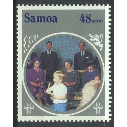 Samoa stamps 1985 - SG701 - Royal Family at Prince Henry Christening - MH