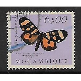 MOZAMBIQUE 1953 BUTTERFLIES AND MOTHS 6E MOZAMBICA SG 488 FINE USED#2
