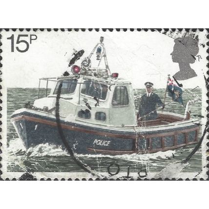 GB, SHIP, Policeboat, grey 1979, 15p