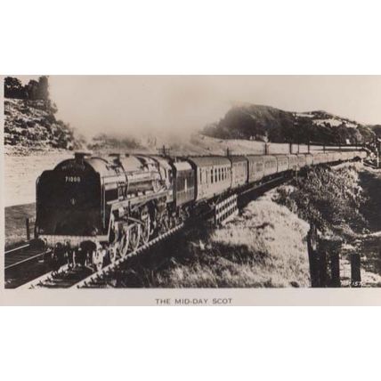 The Midday Scot Md-Day Train at Oxenholme Oxen Antique Real Photo Postcard