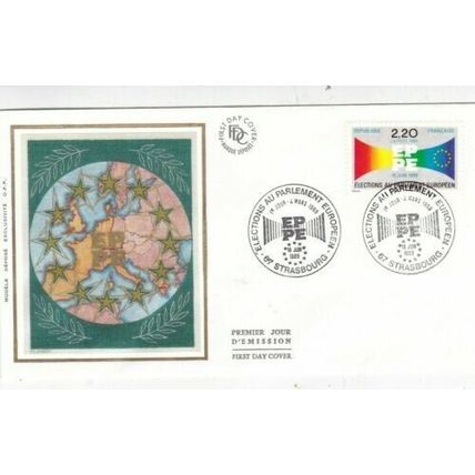 France 1989 Elections Au Parliament Europeen Silk FDC Strasbourg Unaddressed VGC