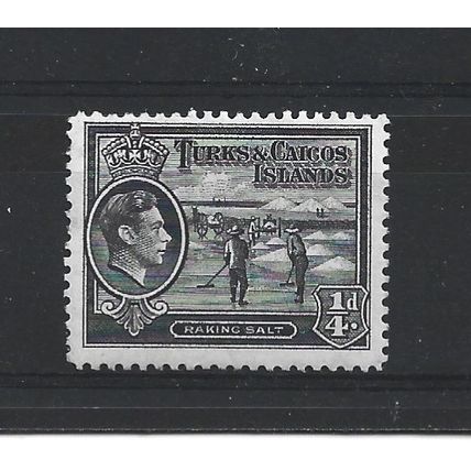 Turks&Caicos.SG194 1/4d Raking Salt (Black).Mounted Mint.Aug24n