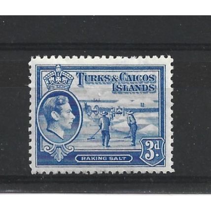 Turks&Caicos.SG200 3d Raking Salt (Bright Blue).Mounted Mint.Aug24a