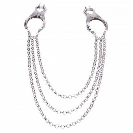 Affix Triple Chain Nipple Rings Master Clip On Metal Chains Ring Nipples Sub Dom