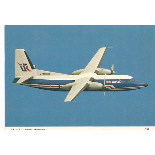 Air UK F27 Fokker Friendship Aircraft Postcard (A24953)