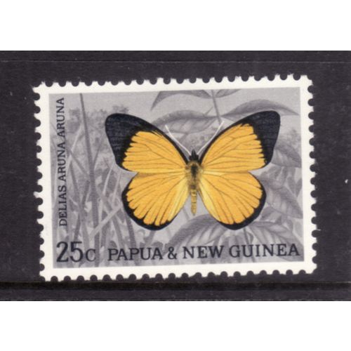PAPUA NEW GUINEA 1966 BUTTERFLIES SG89 25c DELIAS ARUNA M / MINT