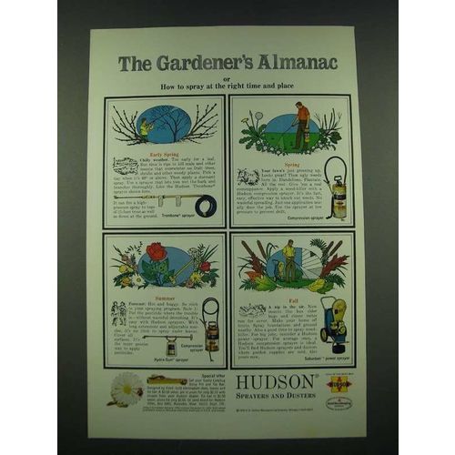 1970 Hudson Sprayers and Dusters Ad - The Gardener's Almanac