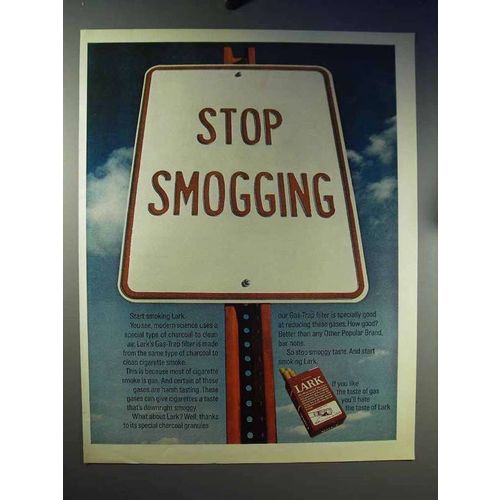 1970 Lark Cigarettes Ad - Stop Smogging