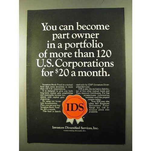 1970 IDS Investors Diversified Services Ad - Part Owner