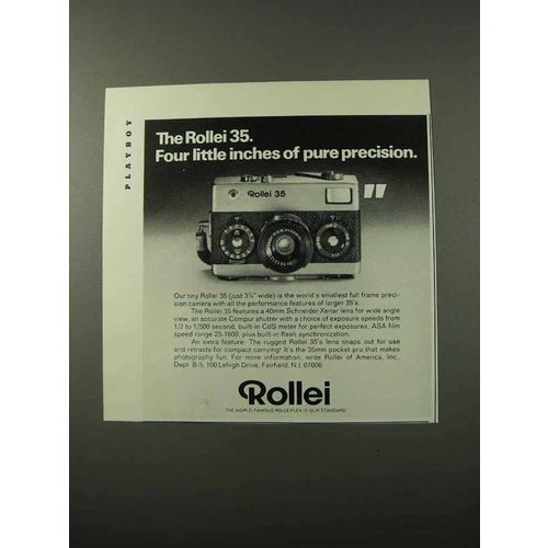 1973 Rollei 35 Camera Ad - Four Inches Pure Precision