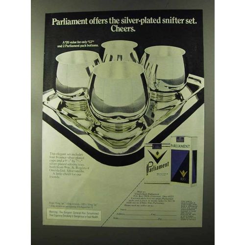 1973 Parliament Cigarettes Ad - Silver-Plated Snifter