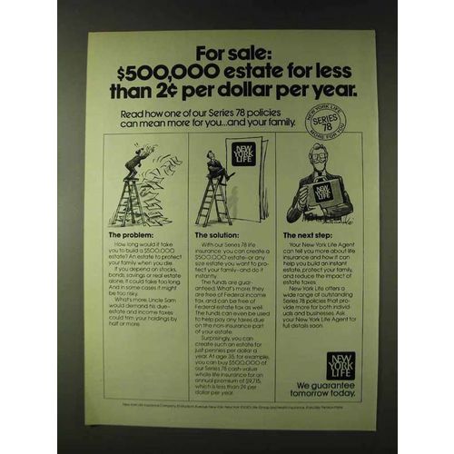 1979 New York Life Insurance Ad - $500,000 Estate