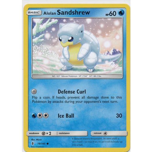 Pokemon Sun & Moon Guardians Rising 19/145 Alolan Sandshrew