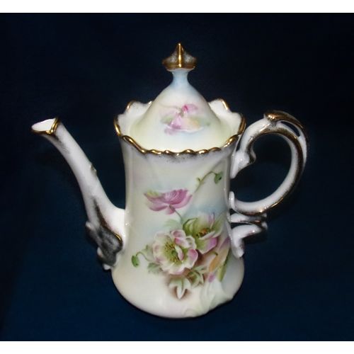 Lefton To A Wild Rose coffee pot NE2564 2564 pink white flowers vintage great