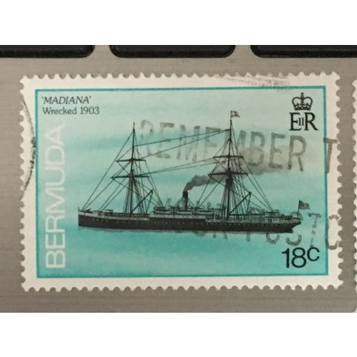 Bermuda 1988 Shipwrecks 18c Madiana 1903 Used SG 512cA Sc 545 stamp steamer