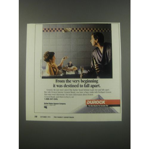 1991 United States Gypsum Company Durock Ad - From the very beginning it was des
