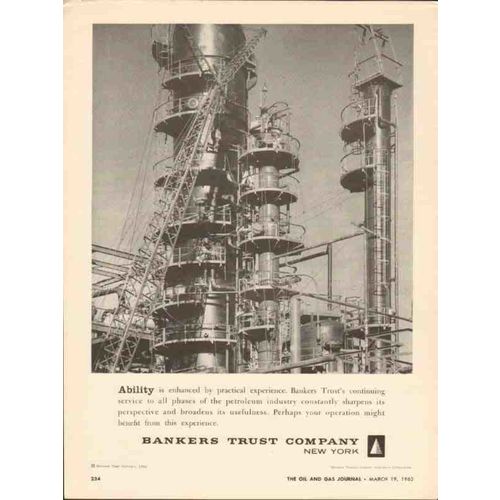 BANKERS TRUST COMPANY 1962 Ability continuing service oil vintage ad