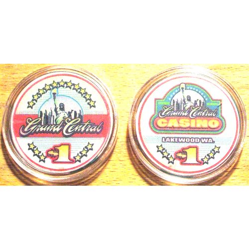 Grand Central $1. CASINO CHIP - Lakewood, Washington - 2003