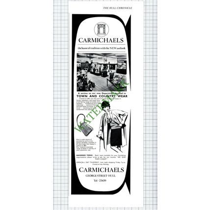 7853) Carmichaels Hull Advert - 1967 Cutting