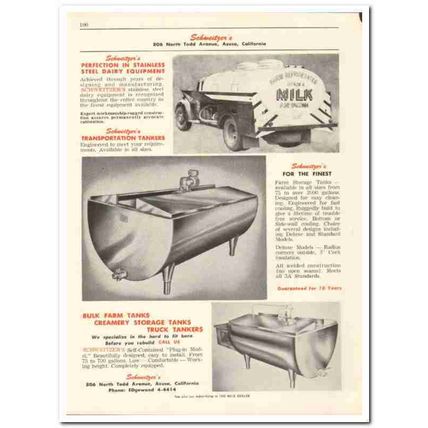 Schweitzers Inc 1956 vintage dairy catalog stainless steel equipment