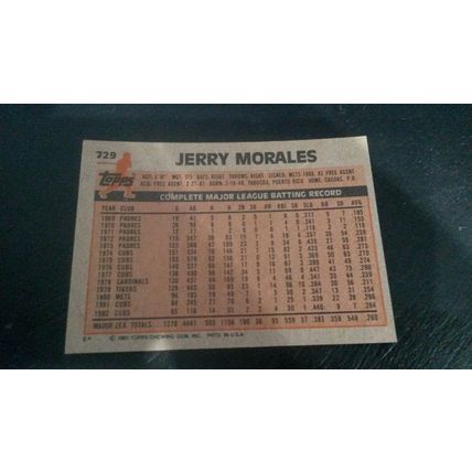 1983 Topps Card # 729 Jerry Morales Excellent (5) Chicago Cubs
