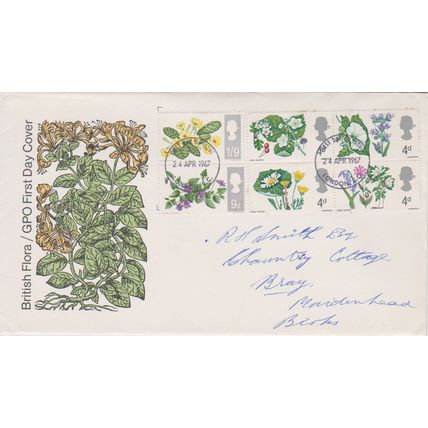 GB 1967 FDC GPO British Flowers set London EC postmark