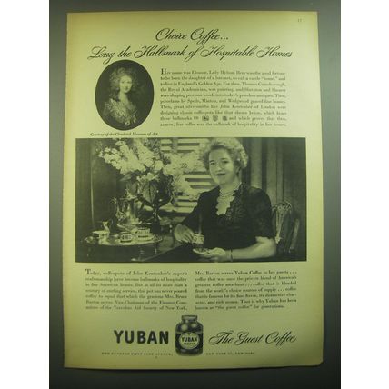 1945 Yuban Coffee Ad - Choice Coffee.. Long the Hallmark of Hospitable Homes