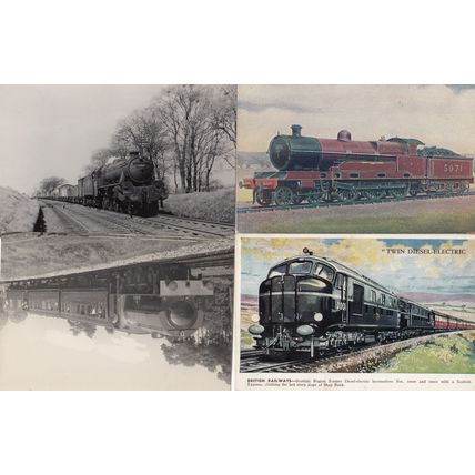 LMS 4-6-0 War Dept 45015 10000 Diesel Electric 4x Train Photo Postcard s