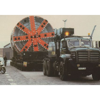 Japanese Boring Machine Drill Lorry Euro Channel Tunnel Postcard