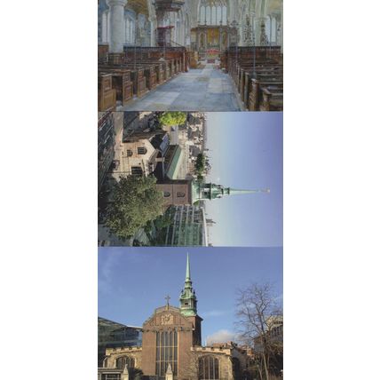 All Hallows By The Tower London Church 3x Postcard s