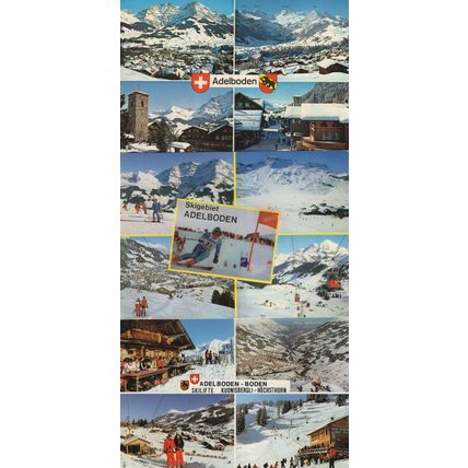 Adelboden Switzerland 3x Skiing Postcard s