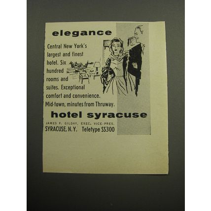 1957 Hotel Syracuse Ad - Elegance