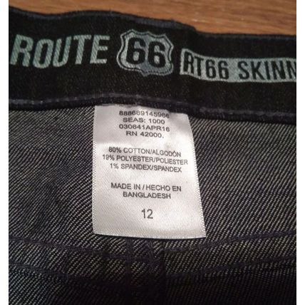 Girls Jeans Size 12 Route 66 Skinny Black NEW!