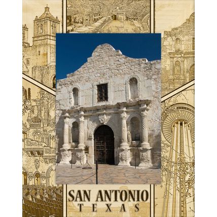 San Antonio Texas Laser Engraved Wood Picture Frame Portrait (5 x 7)