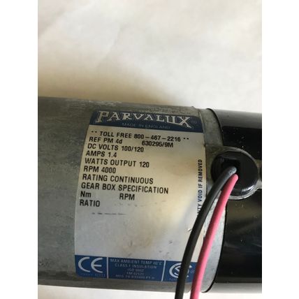 PARVALUX DC MOTOR 100/120V DC,1.4A,120 WATTS,4000 RPM REF PM 4d 630295/9M,SA