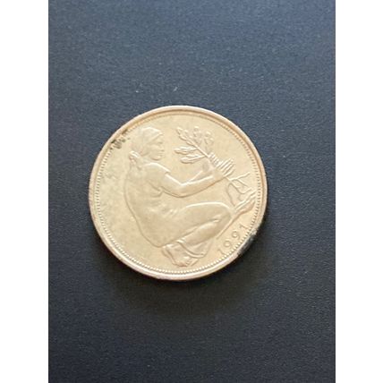 Umlaufmünze Deutschland BRD 50 Pfennig 1991 J