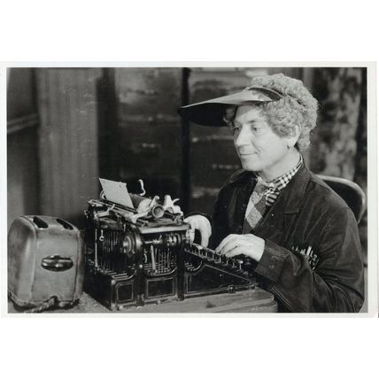 Harpo Marx Typing of Brothers Antique Typewriter Film Photo Postcard