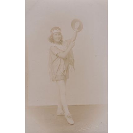 Wimborne Dorset Child Dancing Playing Drums Queen Hat Dorset Postcard